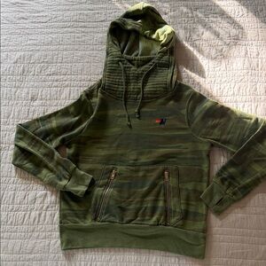 Aviator Nation Hooded Sweatshirt with Front Zip Pockets